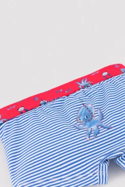 Bañador bóxer estampado pulpos y rayas
