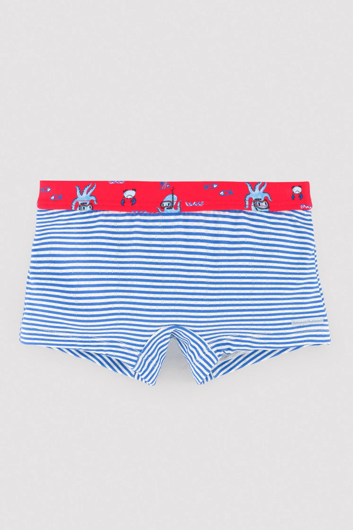 Bañador bóxer estampado pulpos y rayas