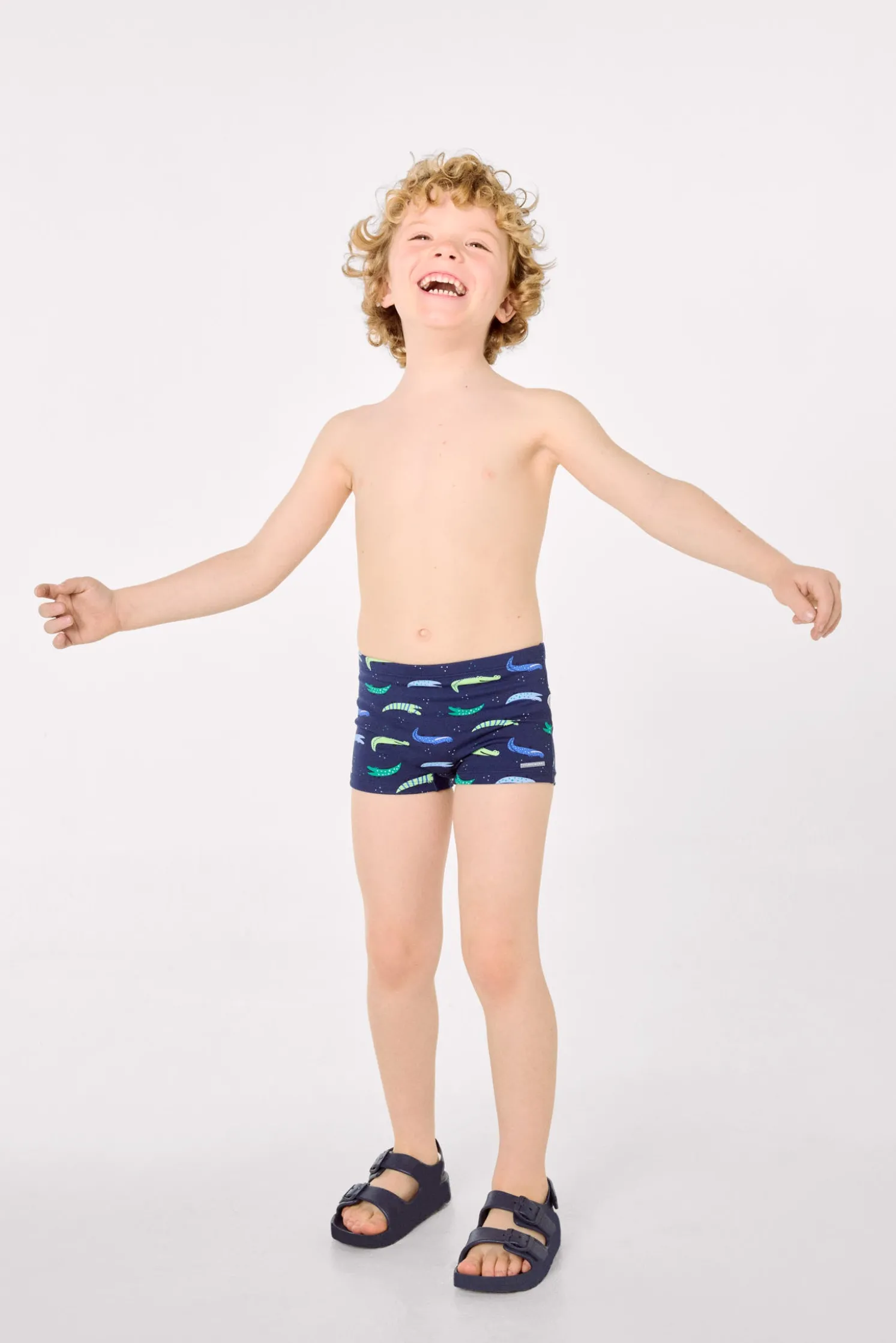 Bañador bóxer niño estampado cocodrilos