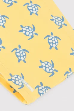 Bañador bóxer niño estampado tortugas amarillo