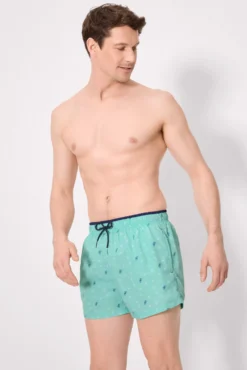 Bañador corto estampado bicicletas verde