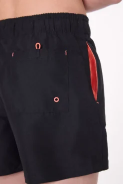 Bañador juvenil corto estampado liso negro