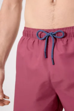 Bañador medio básico rosa oscuro empolvado