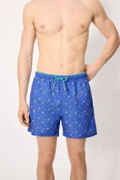 Bañador medio estampado cangrejos azul