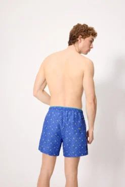 Bañador medio estampado cangrejos azul