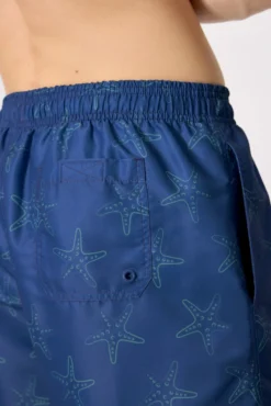 Bañador medio estampado estrellas mar azul