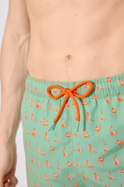 Bañador medio estampado flamencos
