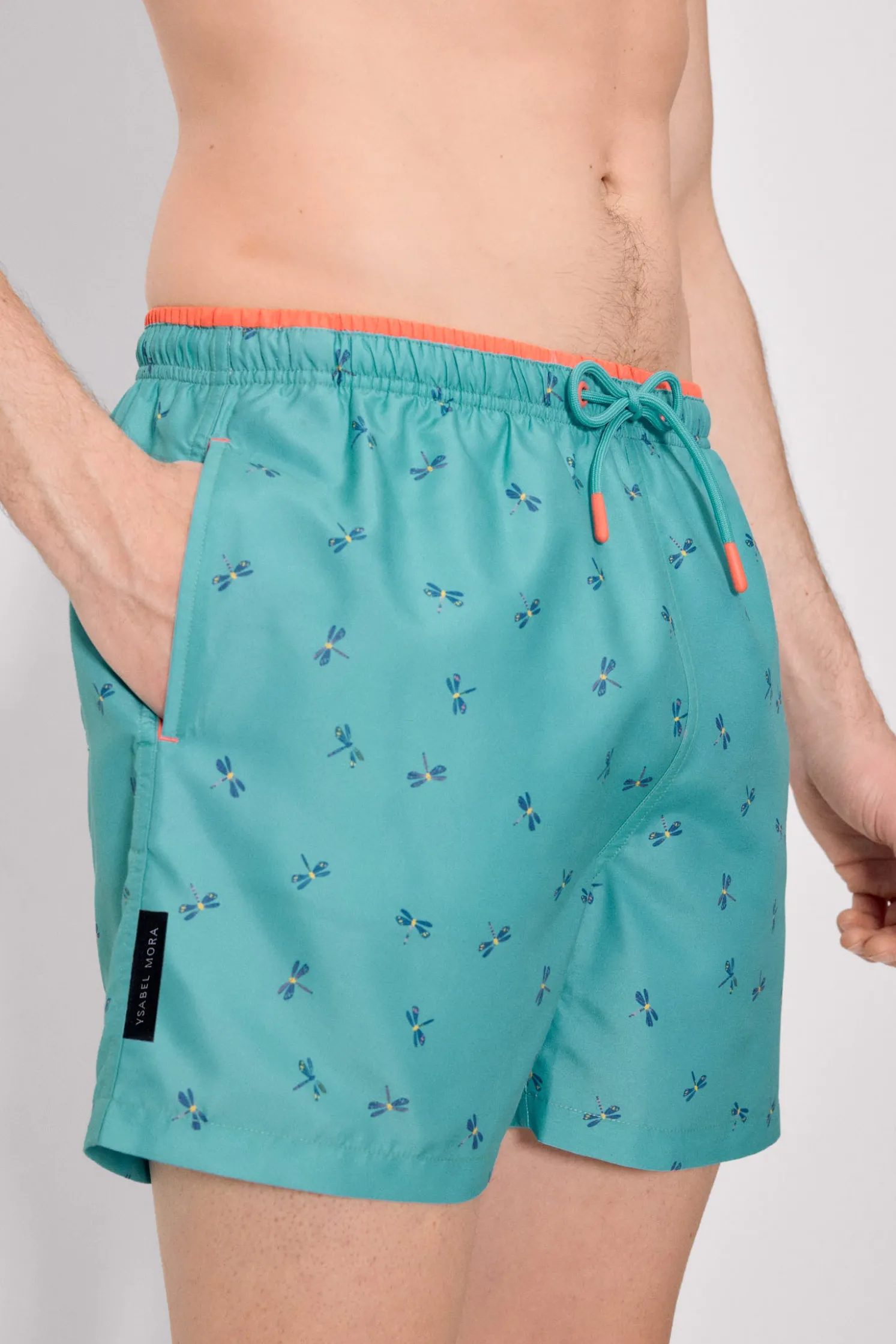 Bañador medio estampado libélulas