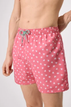 Bañador medio estampado pulpos rosa