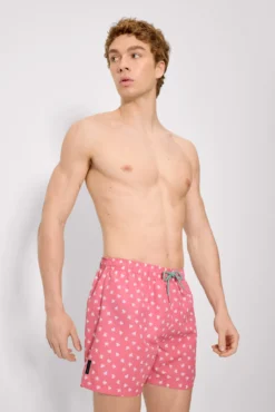 Bañador medio estampado pulpos rosa