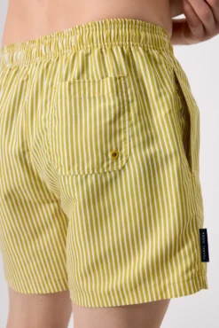 Bañador medio estampado rayas amarillo