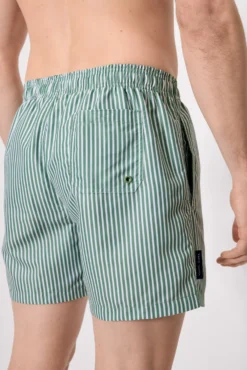 Bañador medio estampado rayas verde