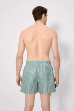 Bañador medio estampado rayas verde