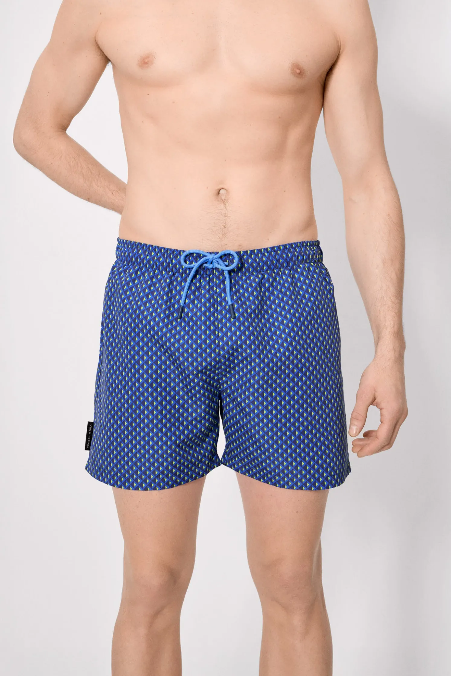 Bañador medio estampado étnico marino