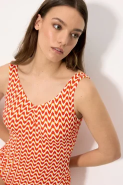 Bañador moldeador micropiqué estampado coral copa B