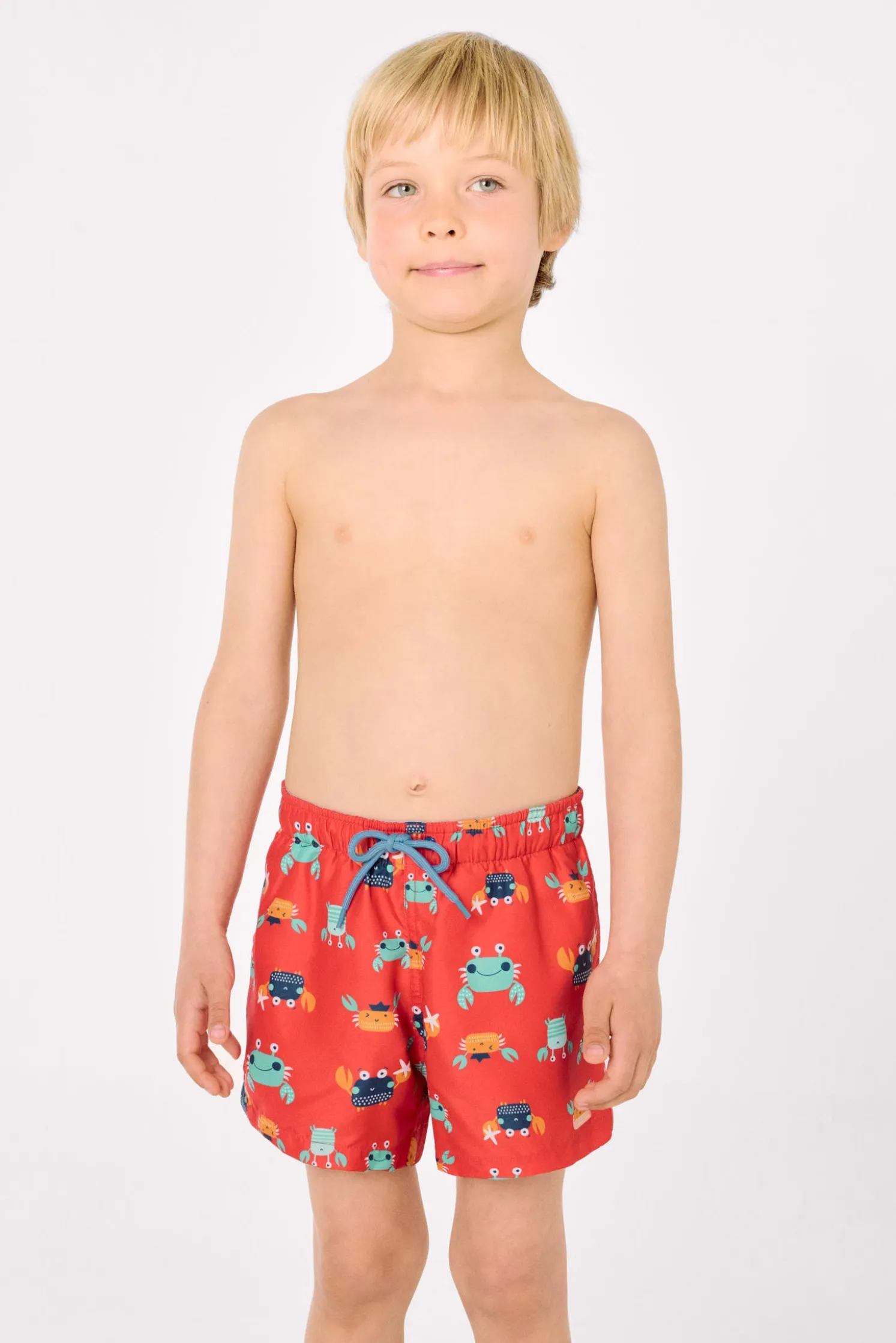Bañador niño corto estampado cangrejos multicolor