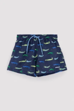 Bañador niño corto estampado cocodrilos multicolor