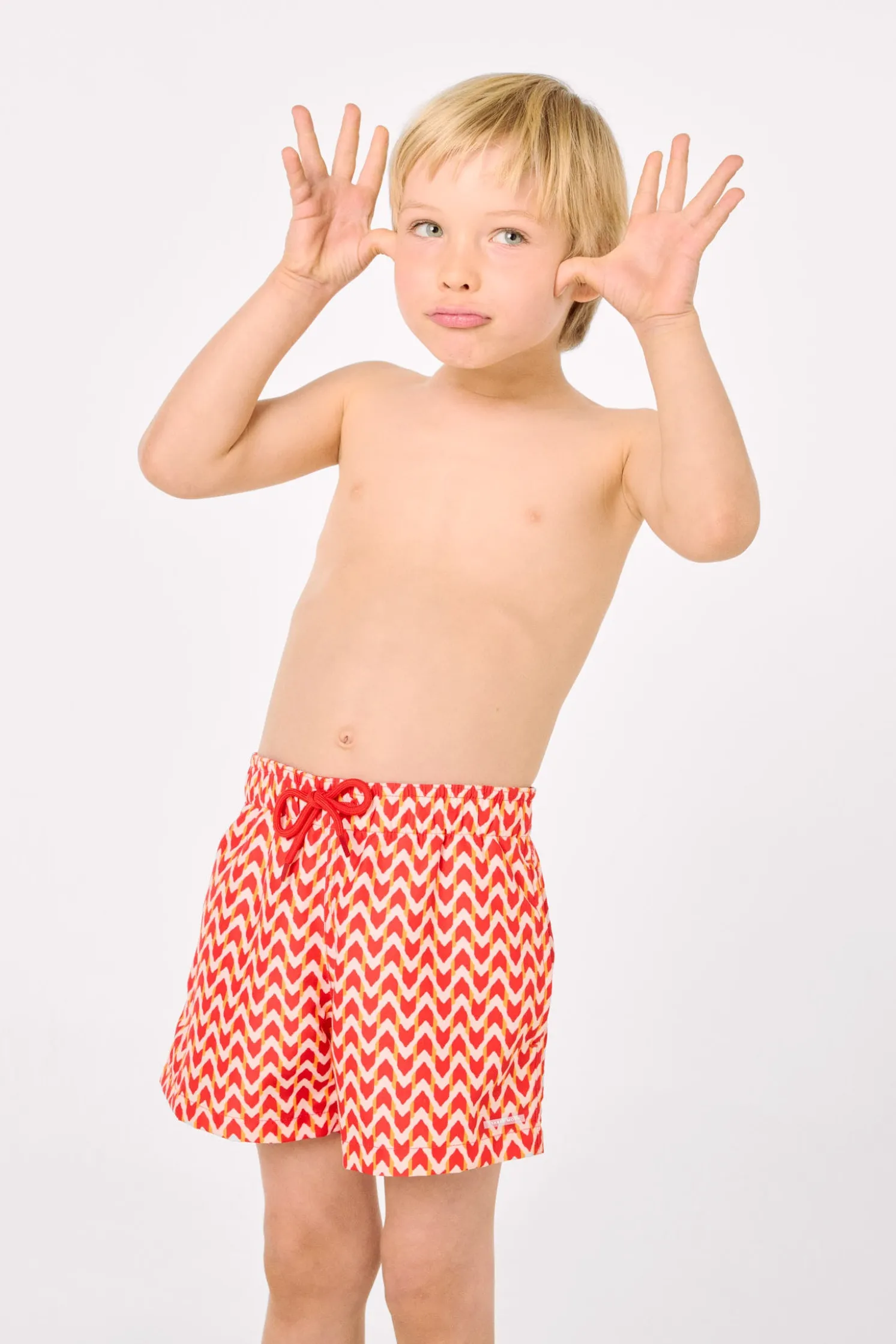 Bañador niño corto estampado étnico multicolor