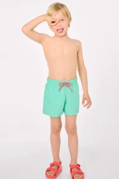 Bañador niño corto forro contraste turquesa