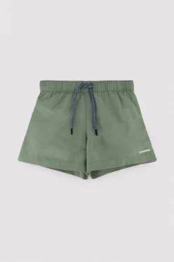 Bañador niño corto liso verde
