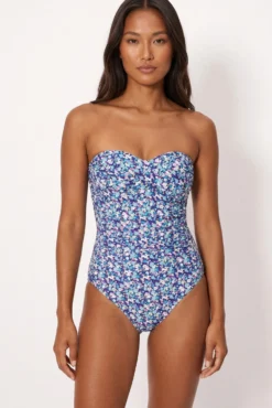 Bañador reductor bandeau alta compresión liberty azul copa B