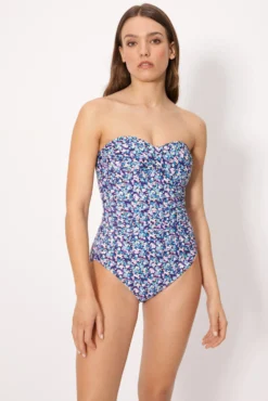 Bañador reductor bandeau alta compresión liberty azul copa B