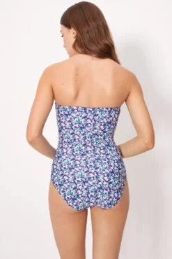 Bañador reductor bandeau alta compresión liberty azul copa B