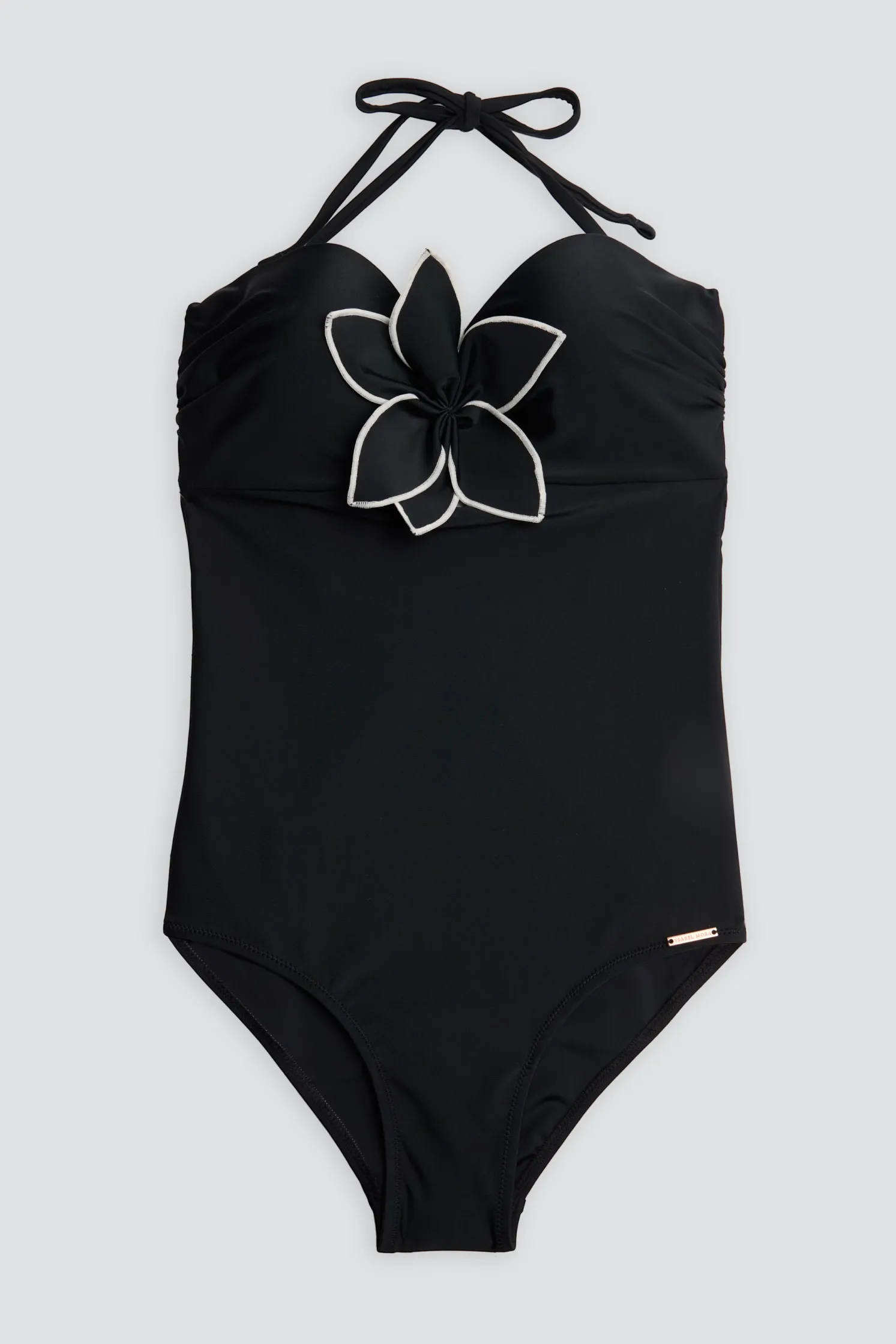 Bañador reductor bandeau con aro negro copa B