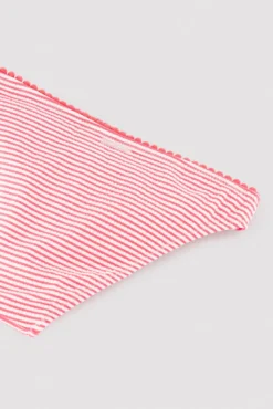 Bikini niña detalle volantes estampado rayas