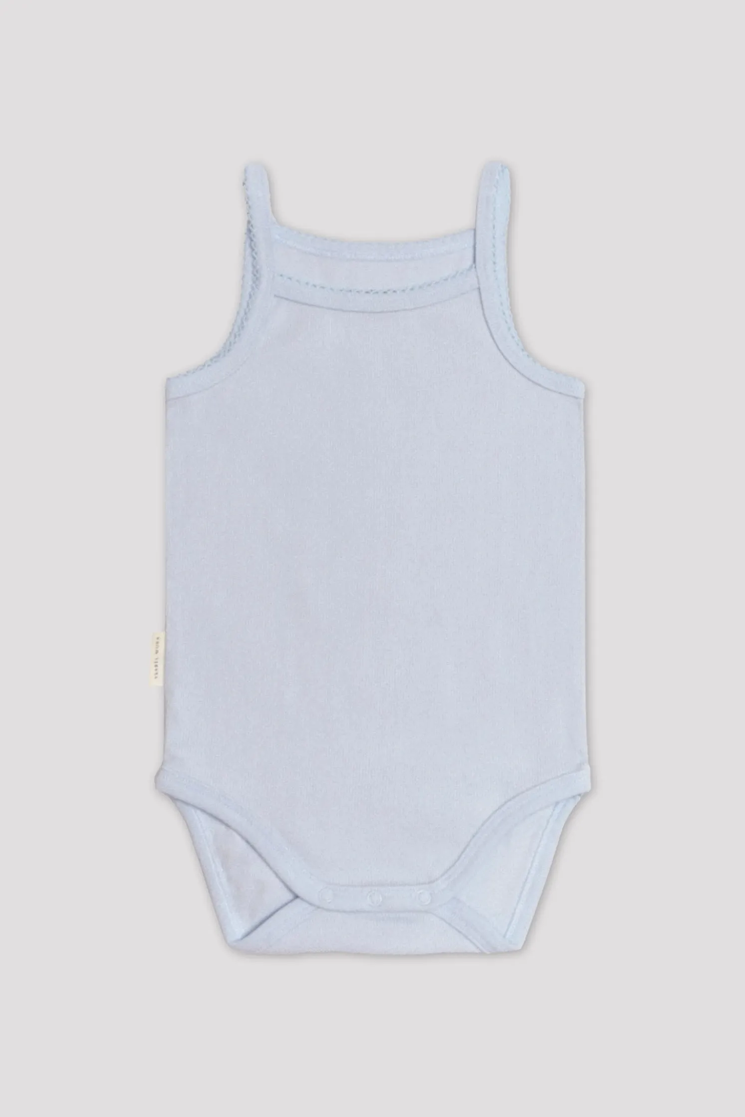 Body bebé básico tirantes finos celeste