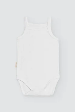 Body bebé básico tirantes finos blanco