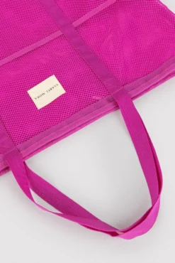 Bolso de playa calado rosa