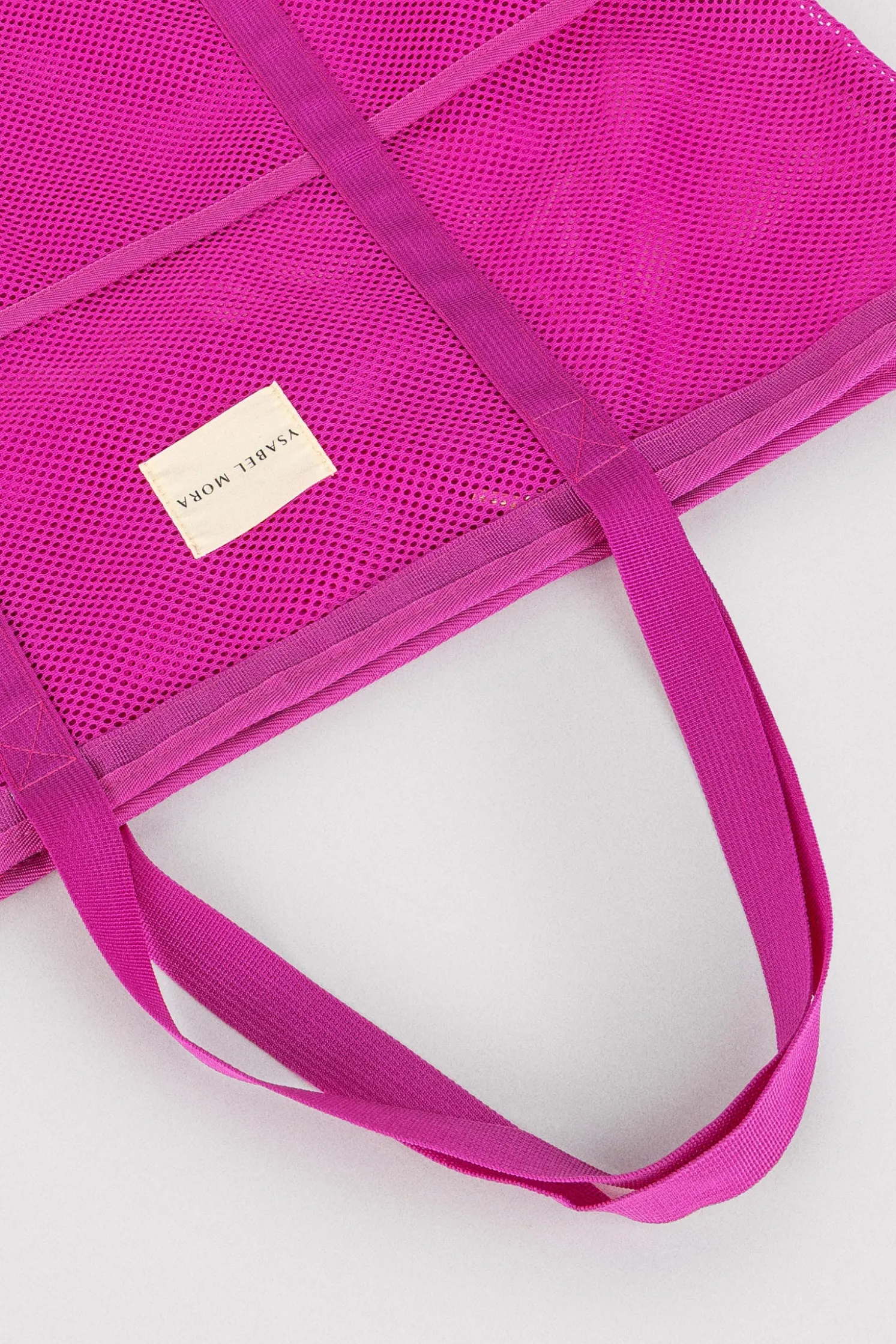 Bolso de playa calado rosa