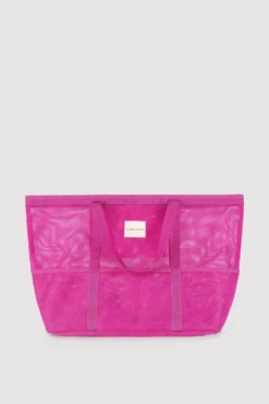 Bolso de playa calado rosa