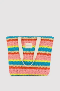 Bolso de playa de rafia colores