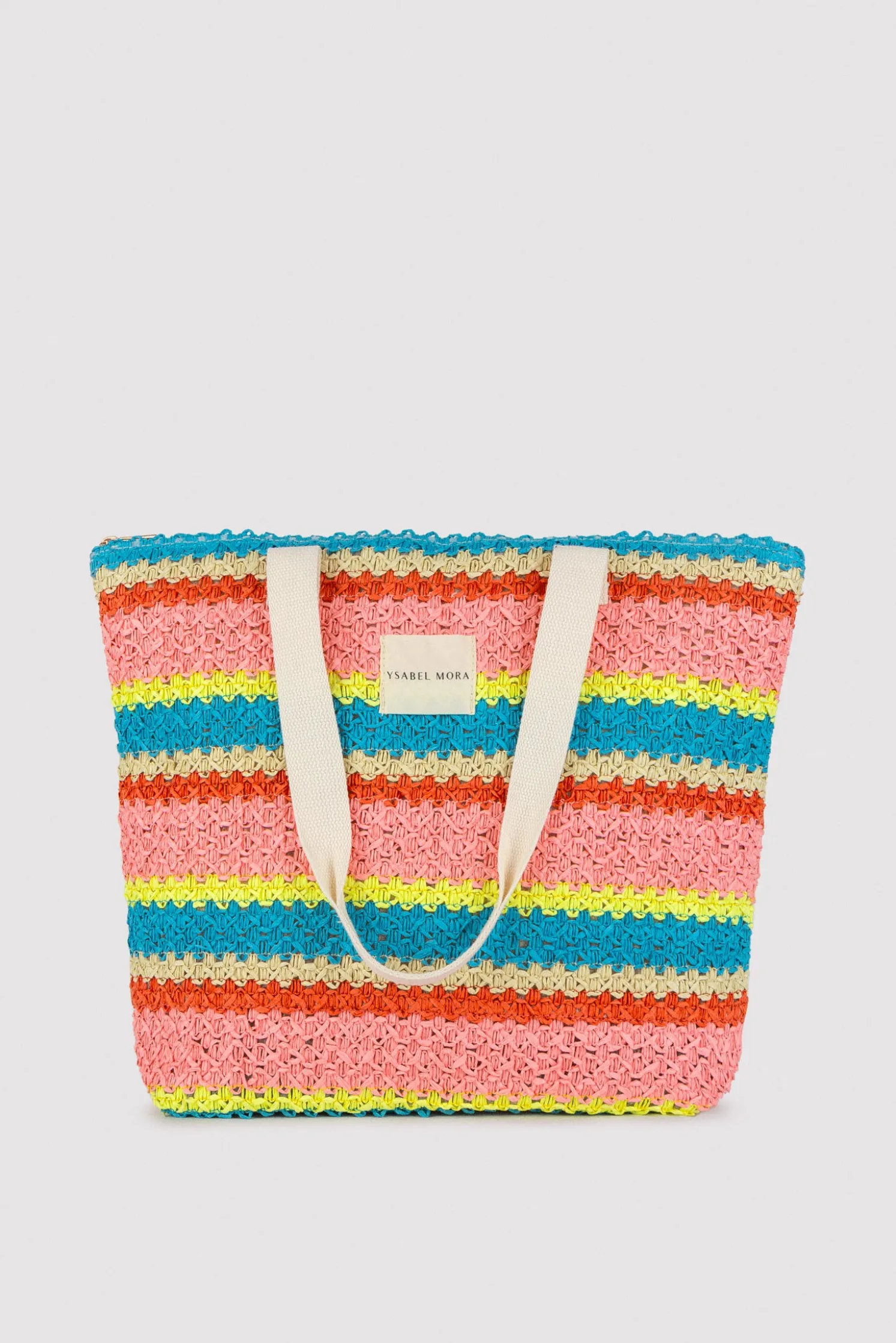 Bolso de playa de rafia colores