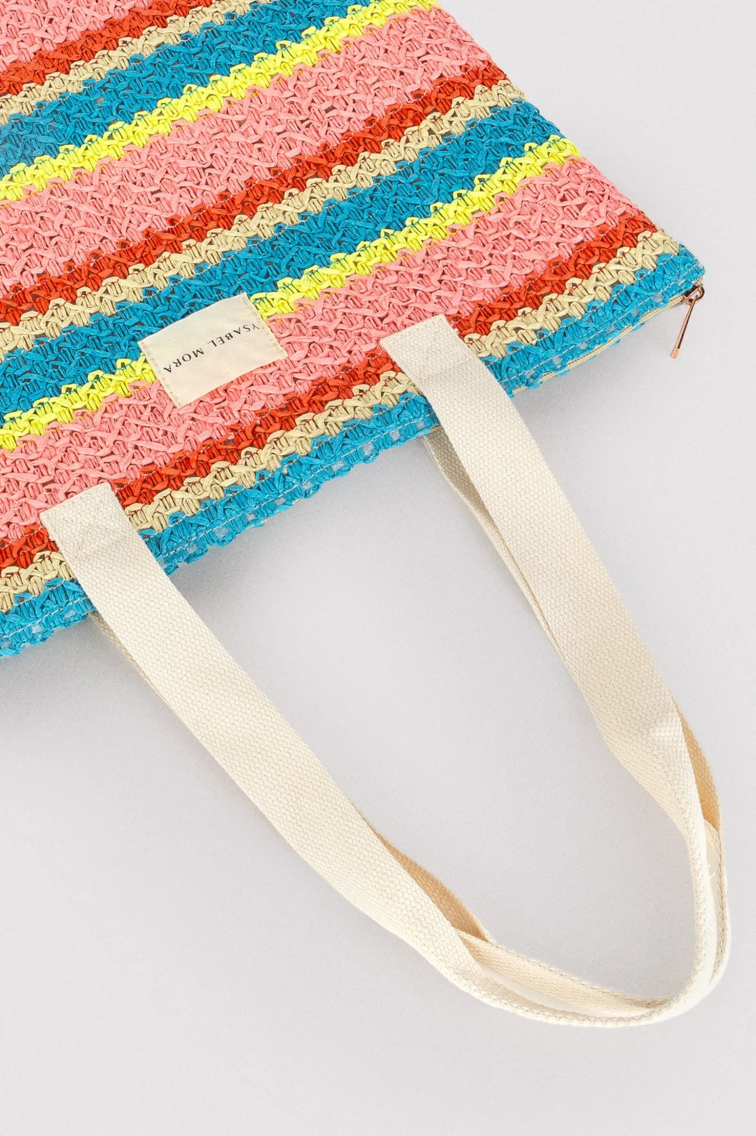 Bolso de playa de rafia colores