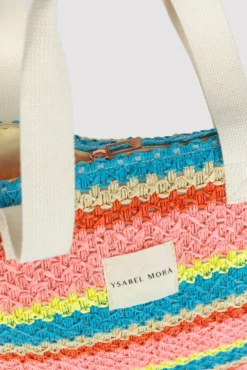 Bolso de playa de rafia colores
