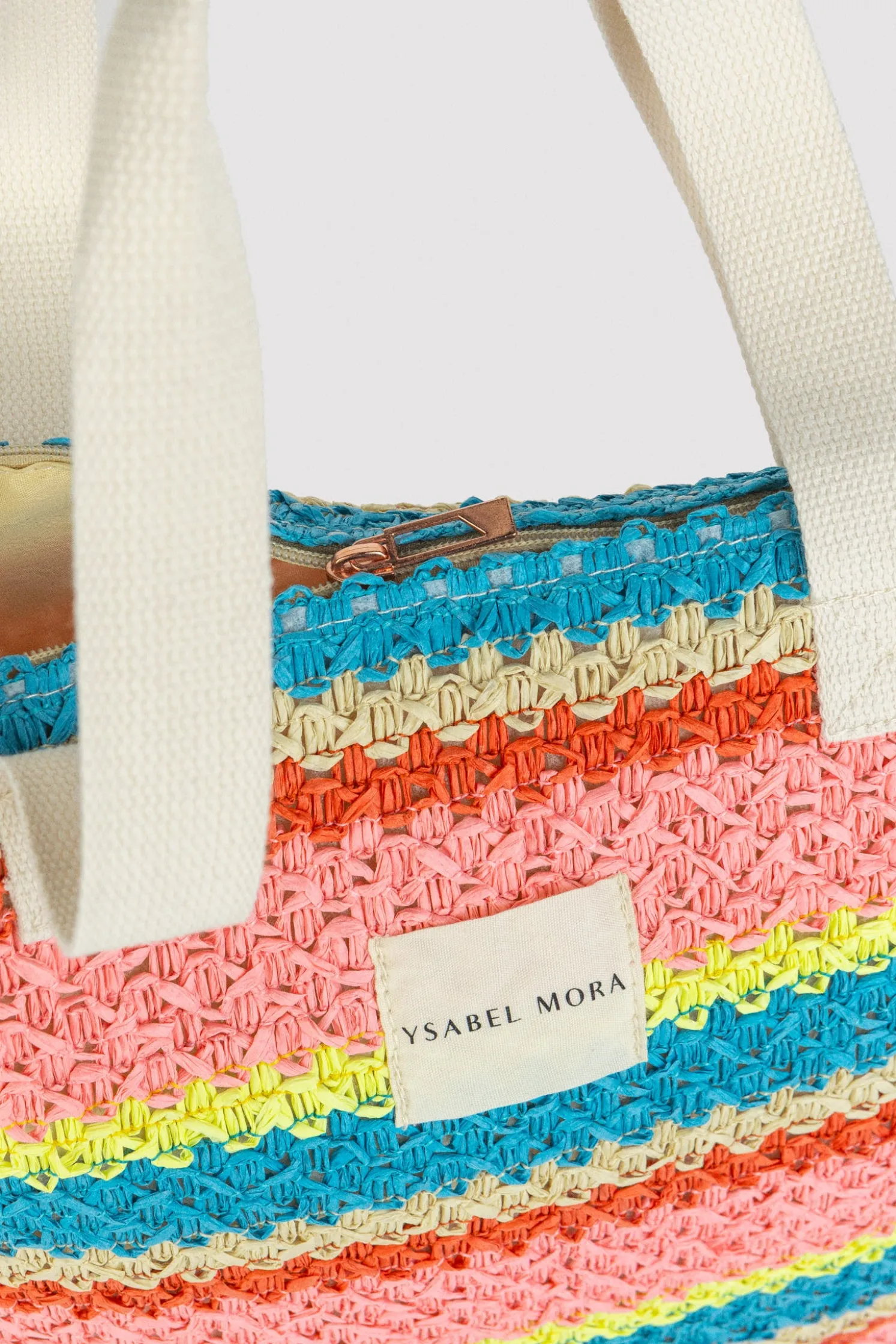 Bolso de playa de rafia colores