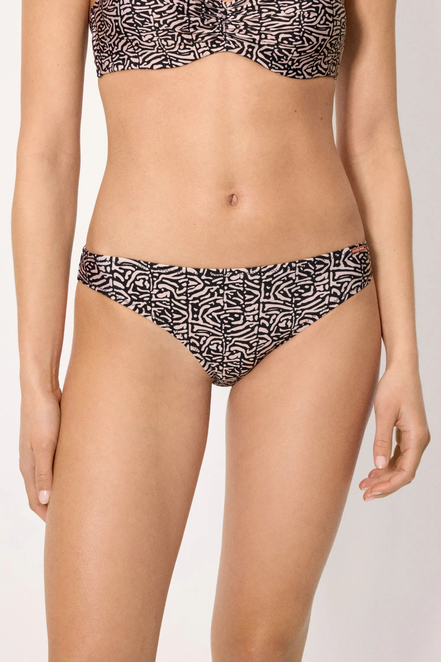 Braga bikini estampada con brillo