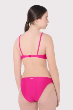 Braga bikini juvenil texturizada lisa fucsia