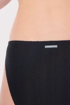Braga bikini juvenil texturizada lisa negro