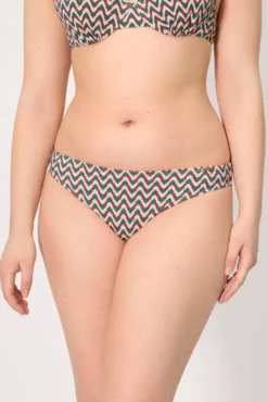 Braga bikini micropiqué estampada verde botella