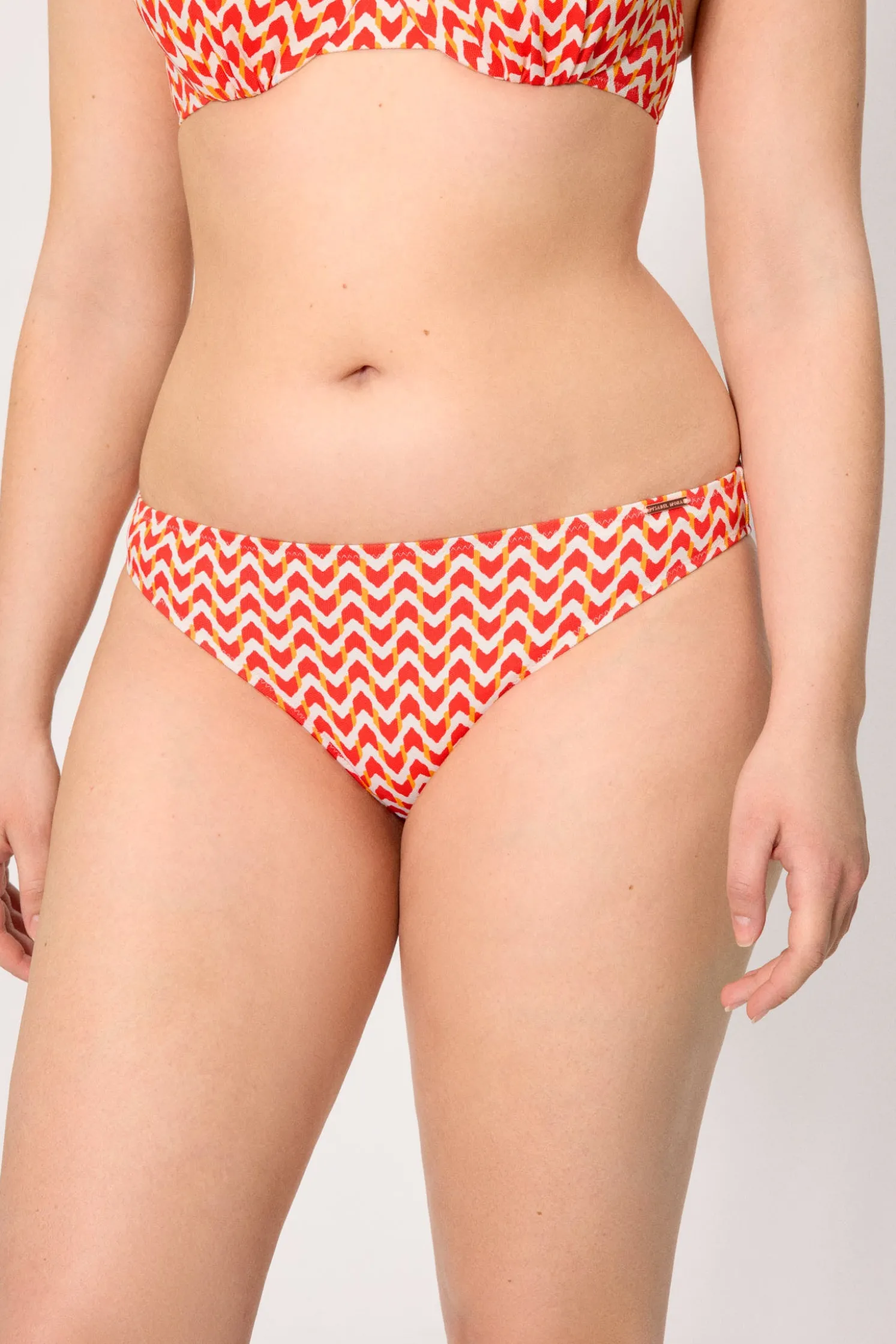Braga bikini micropiqué estampada coral