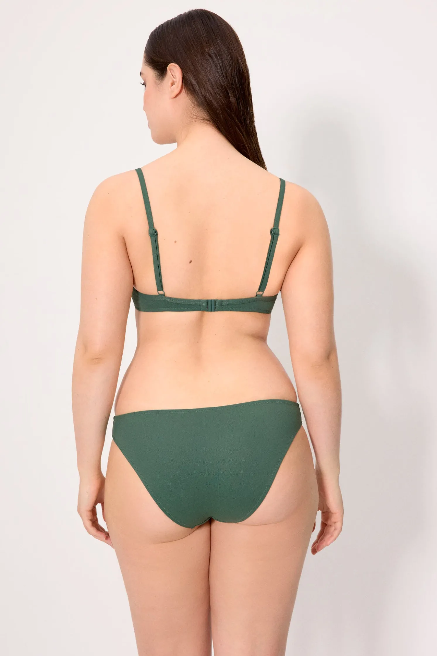 Braga bikini micropiqué verde botella