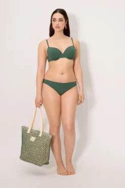 Braga bikini micropiqué verde botella