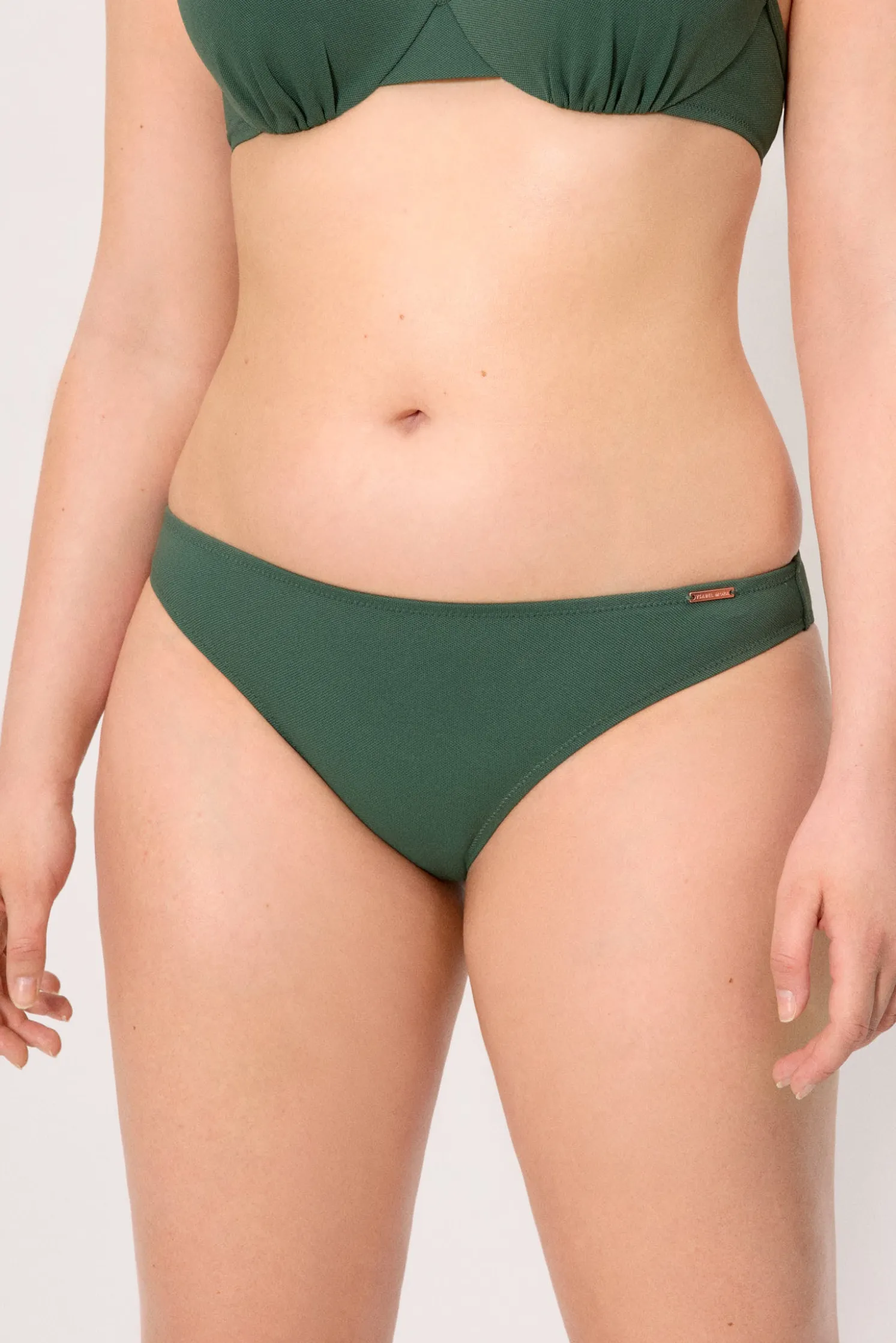 Braga bikini micropiqué verde botella