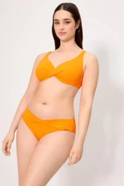 Braga bikini midi micropiqué naranja