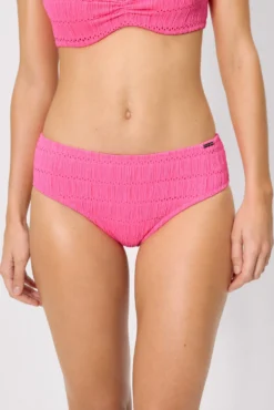 Braga bikini midi textura rosa
