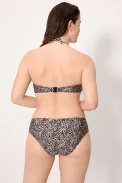 Braga bikini moldeadora midi estampada con brillo
